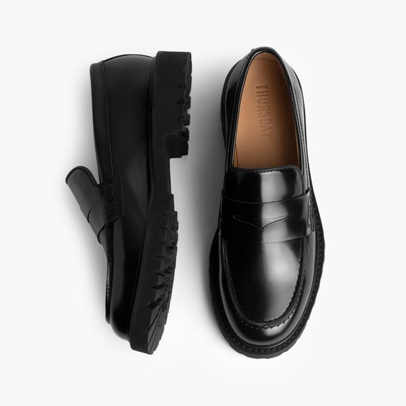Thursday Boot Company Patent Leather Penny Lug Sole Loafer Dress Shoe Chunky - Picture 2 of 15